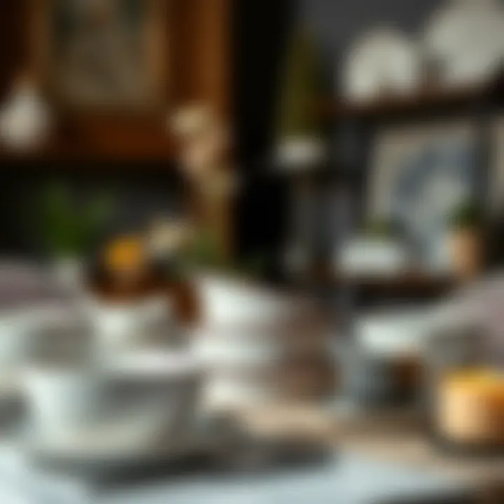 Personal Style in Dinnerware Display Artistic display of dinnerware reflecting personal style