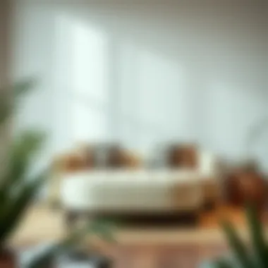 Cream leather ottoman with decorative cushions