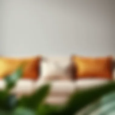 Stylish arrangement of cylindrical pillows in a contemporary interior