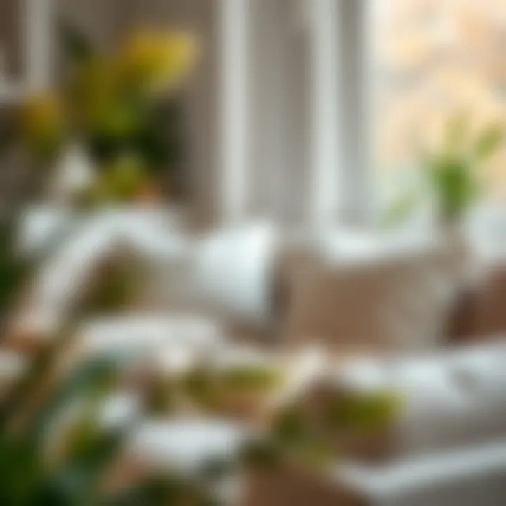 Cylindrical couch pillows enhancing a cozy reading nook