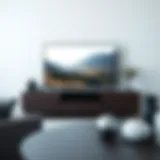 Elegant dark wood TV stand showcasing modern design.