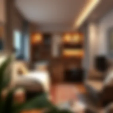 Cozy corner unit showcasing double twin beds in a stylish living space