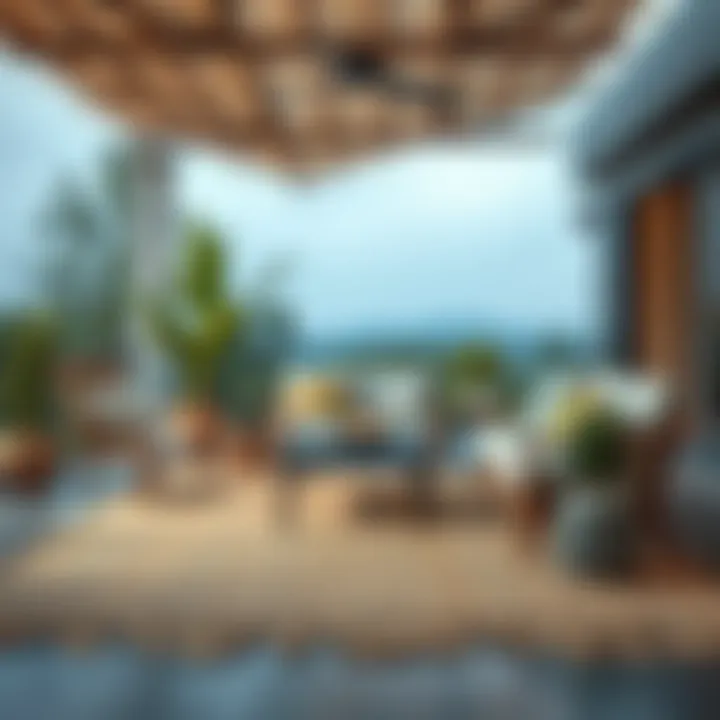 Eco-friendly jute rug on patio setting