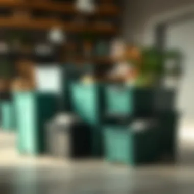 A selection of eco-friendly plastic storage bins highlighting sustainability.