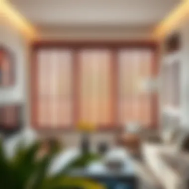 Stylish electric wooden blinds complementing interior design