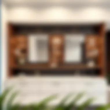 Stylish bathroom vanity with integrated shelves