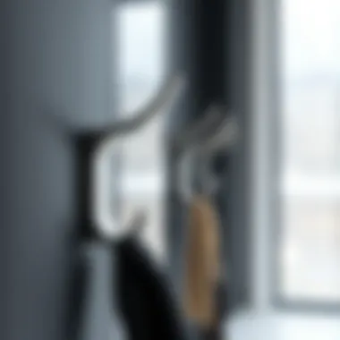 Sleek Metal Coat Hooks: Minimalist Aesthetic Sleek metal coat hooks with minimalist aesthetic