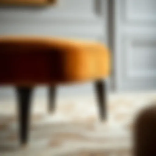 Elegant furniture piece showcasing 2 inch legs