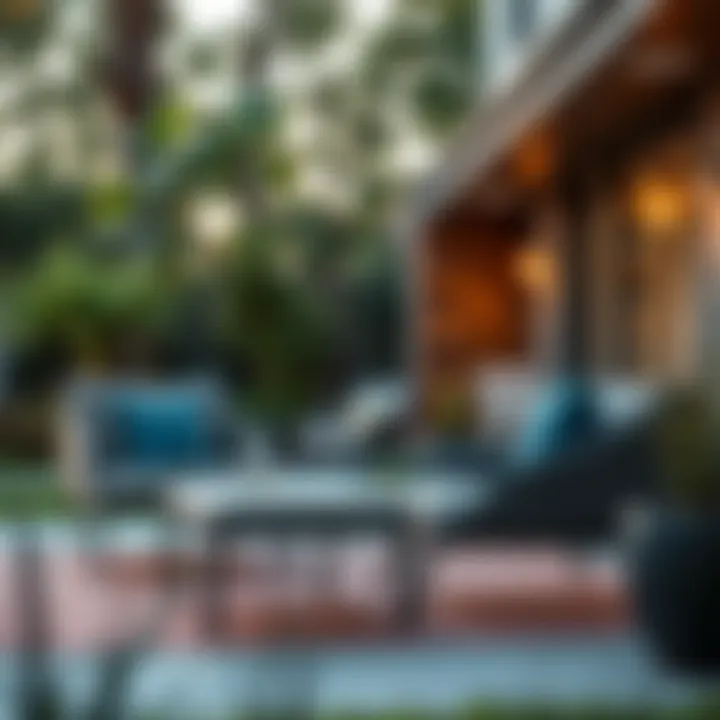 A stylish modern outdoor chair set on a patio