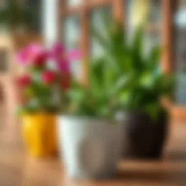 Selection of eco-friendly biodegradable flower pots