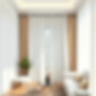 Variety of sheer white curtain styles displayed in a stylish interior