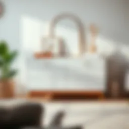 Elegant white and wood dresser showcasing modern design