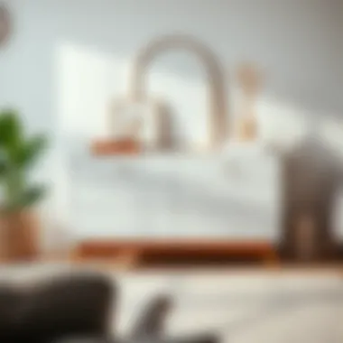 Modern Aesthetic of a White and Wood Dresser Elegant white and wood dresser showcasing modern design