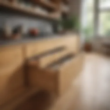 Installation of bamboo drawer system in a living space