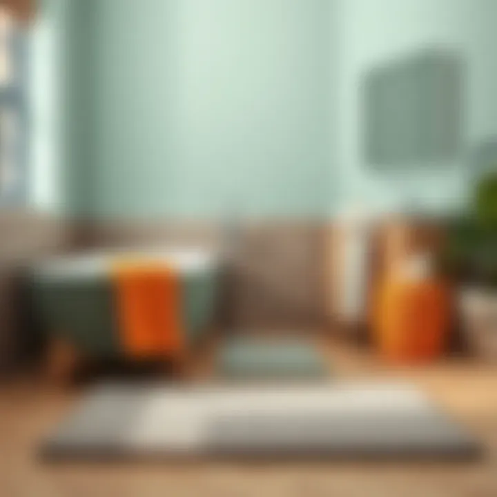 Stylish bath rugs in a harmonious color combination