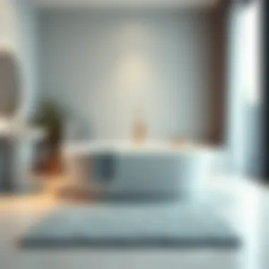 Luxurious bath rug set displayed in a modern bathroom