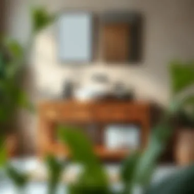 Rustic-inspired bath sink vanity combo with natural wood finish