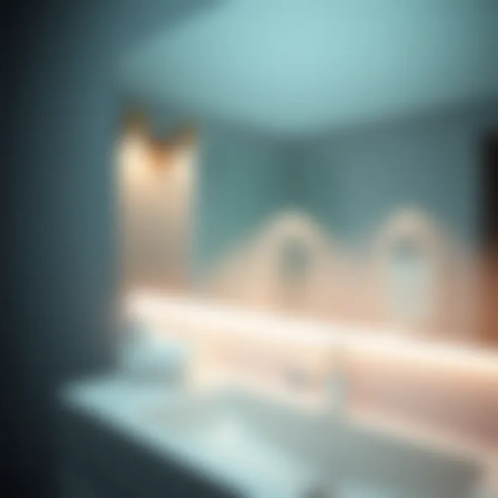 Anti-Fog Innovation Close-up view of anti-fog technology in a bathroom mirror