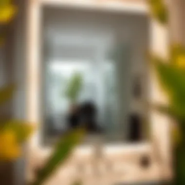 Illuminated Reflection Elegant illuminated bathroom mirror reflecting modern decor