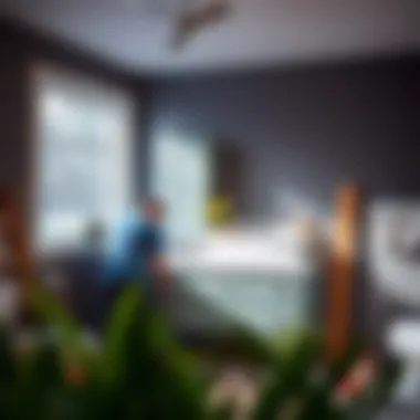 DIY enthusiasts working on bathroom vanity