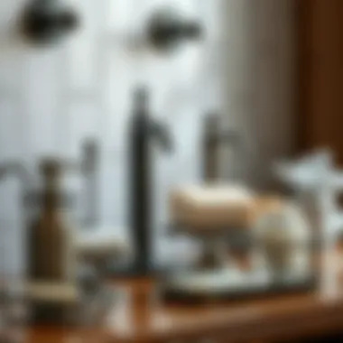 Variety of metal soap holders arranged to display different styles