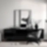 Elegant black office sideboard showcasing modern design