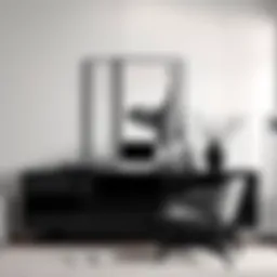 Elegant black office sideboard showcasing modern design