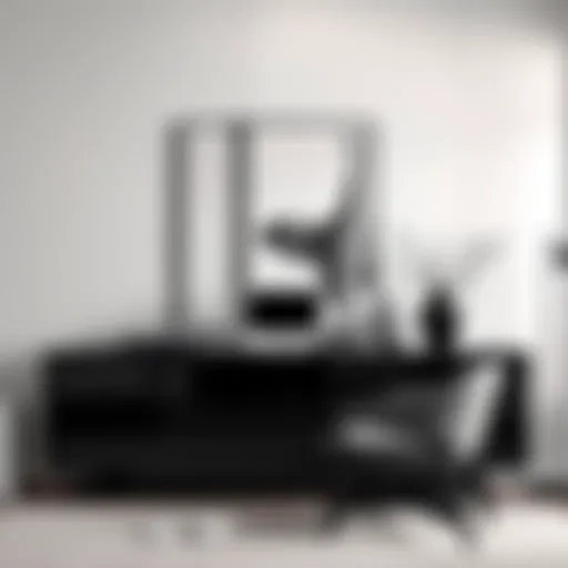 Elegant black office sideboard showcasing modern design