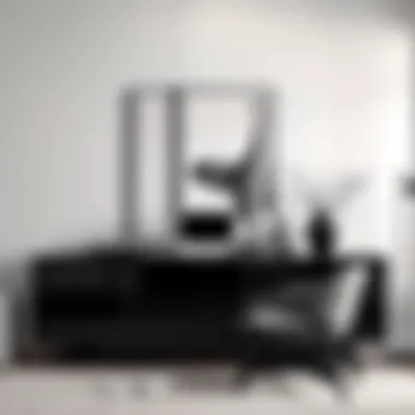 Modern Aesthetic of the Black Sideboard Elegant black office sideboard showcasing modern design