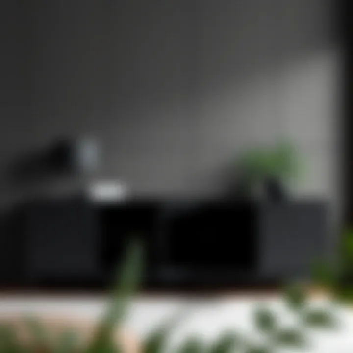 Diverse Materials for Black Sideboards Different materials and textures of black office sideboards