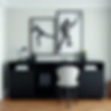 Storage Capability of the Black Sideboard Functional black office sideboard with ample storage solutions