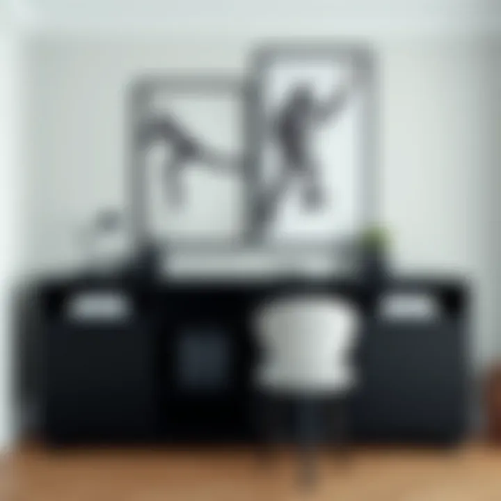 Storage Capability of the Black Sideboard Functional black office sideboard with ample storage solutions