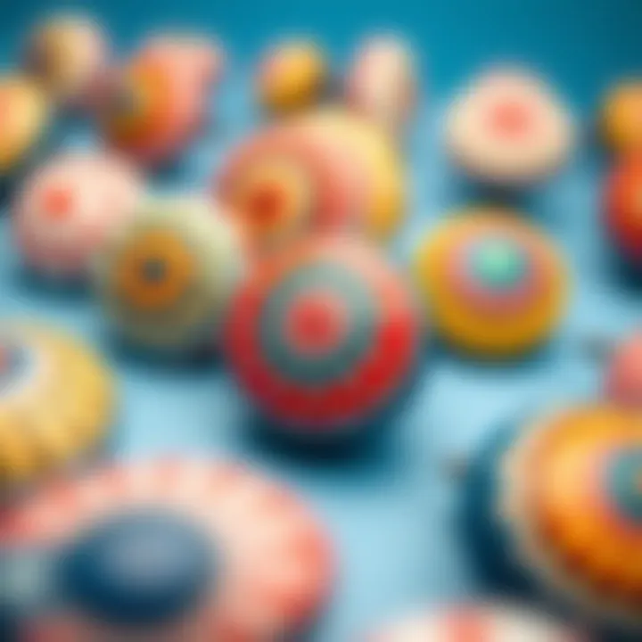 Vibrant Ceramic Knobs Brightly colored ceramic knobs showcasing boho patterns