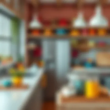 Colorful kitchen accessories and decor pieces