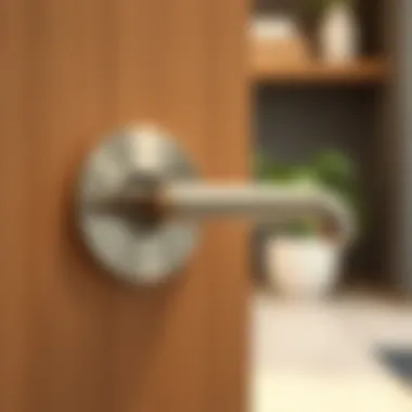 Elegant brushed nickel door handle showcasing modern design