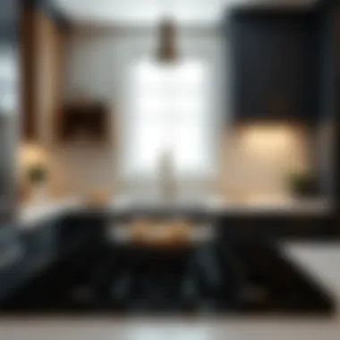 Stylish kitchen featuring brushed nickel door handles