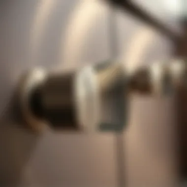 Close-up view of brushed nickel finish highlighting texture