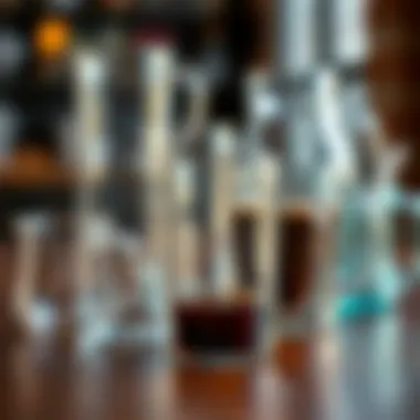 A collection of transparent coffee mugs showcasing different designs