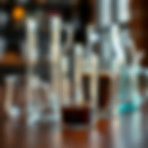 A collection of transparent coffee mugs showcasing different designs