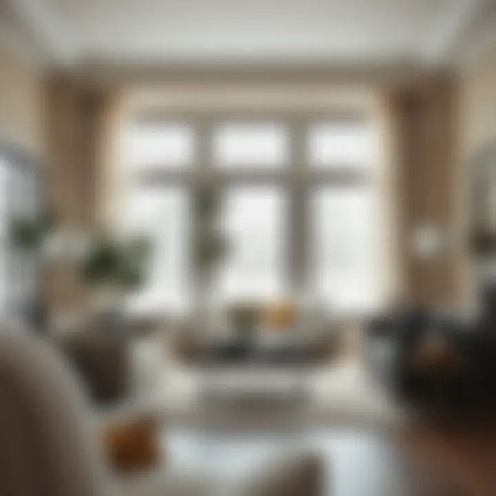 Elegant interior featuring cotton colors window film on large windows