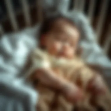 Infant sleeping peacefully on cotton crib bedding