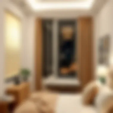 Cream window blinds enhancing a cozy bedroom