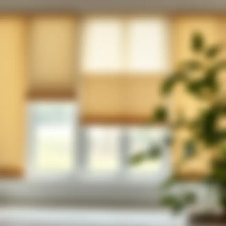 Different styles of cream window blinds displayed