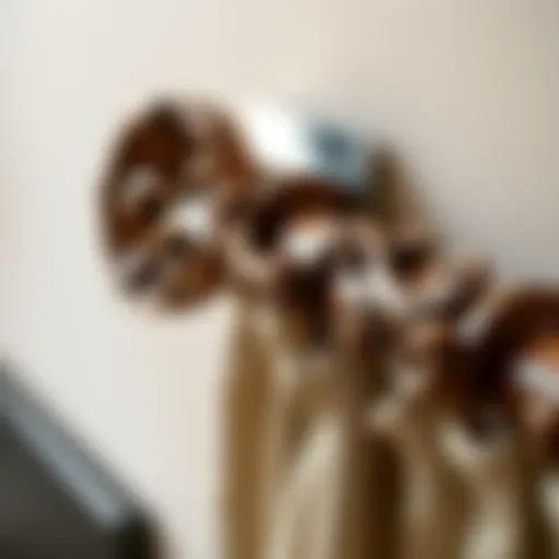 Elegant Wooden Curtain Rod Elegant wooden curtain rod with intricate carvings