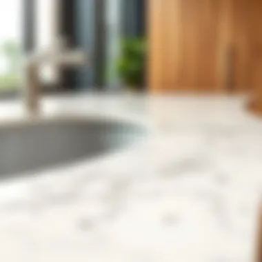 Surface Texture and Durability of Quartz Sinks Close-up of a quartz sink surface highlighting its smooth texture and durability