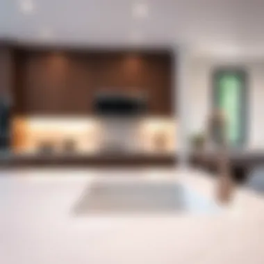 Modern Kitchen Installation of Custom Quartz Sink Installation of a custom quartz sink in a modern kitchen setting