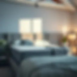 A cozy bedroom showcasing a luxurious mattress with elegant bedding