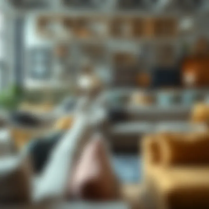 Variety of deep sofas displayed in a furniture showroom