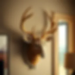 A beautifully crafted deer head wall mount showcasing intricate details
