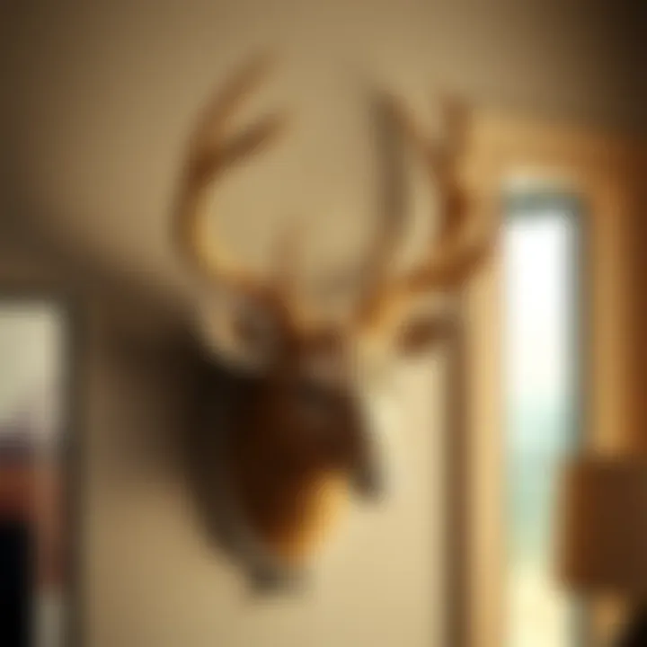 A beautifully crafted deer head wall mount showcasing intricate details